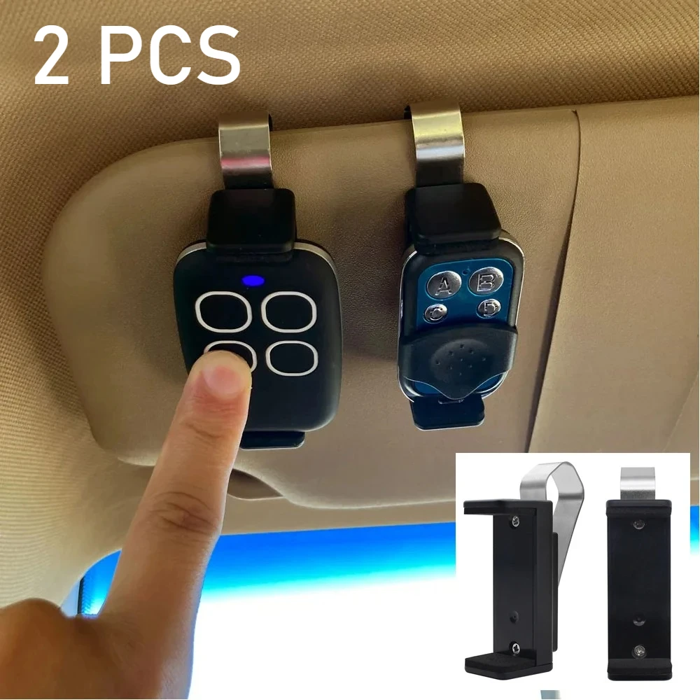 2pcs Car Sun Visor Clip Holder Gate Remote for Garage Door Control Car Keychain Universal Car Interior Accessories Key Storage