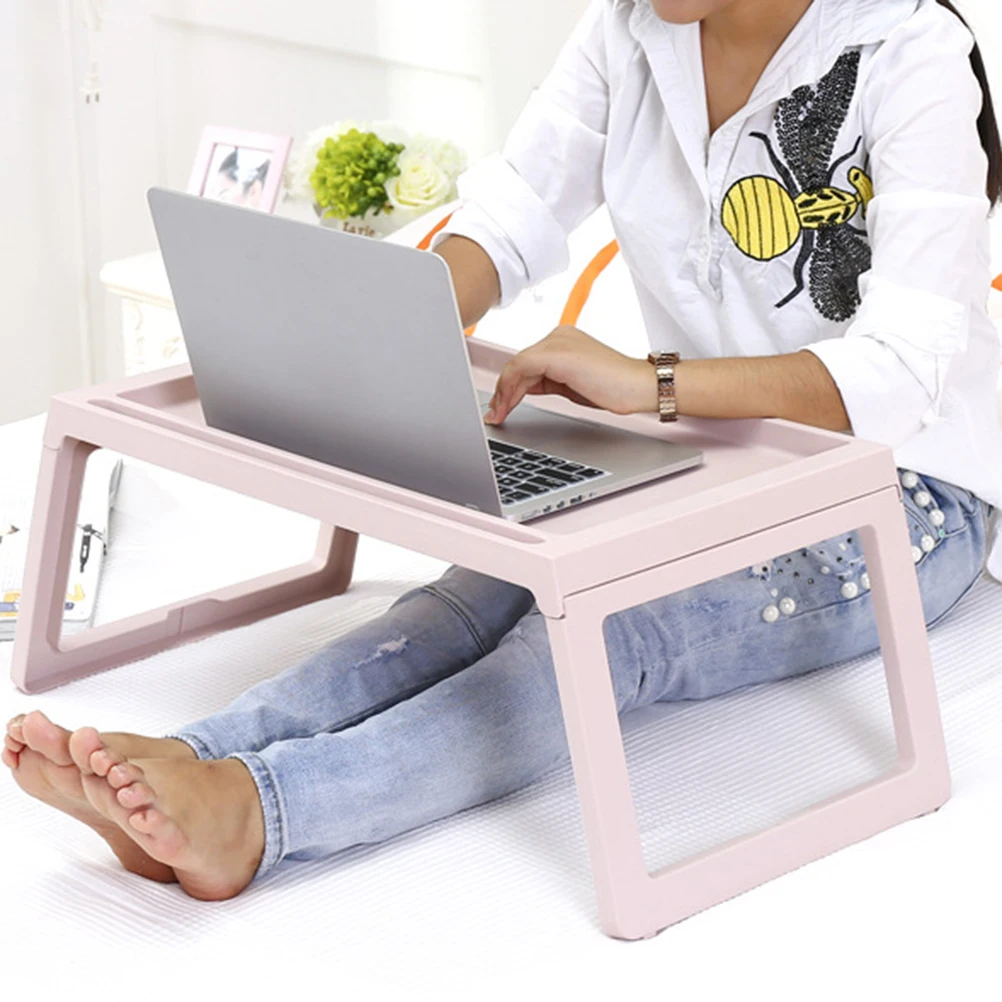 Nice Laptop Stand Bed Folding Bedside Table Desk Foldable Computer Breakfast Beige Student Study Work Laptop For Breakfast Desk