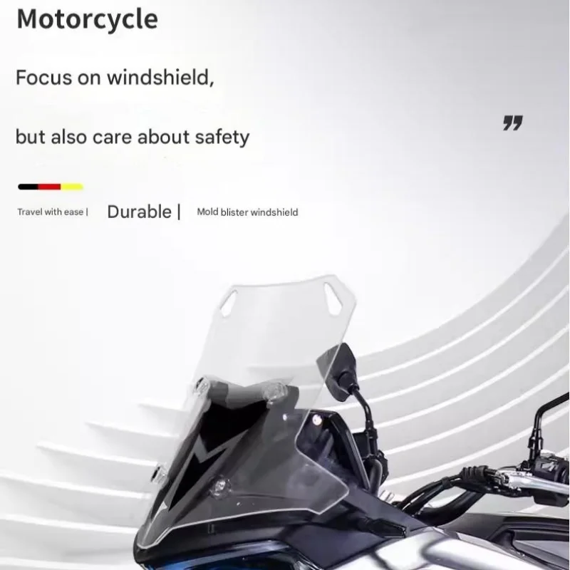 FOR VOGE DS525X Windshield Modified Wider And Taller Chest-Protection Windshield Blocks Mud And Splashes for Enhanced Riding