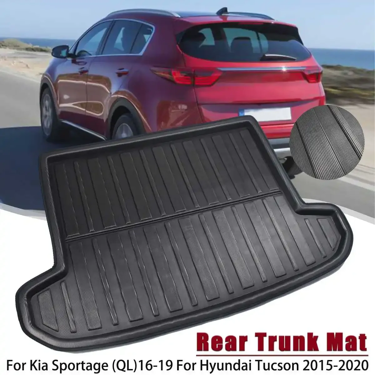 Boot Liner Trunk Mats Rear Cargo Floor Tray Mat  for Kia Sportage QL for Hyundai Tucson 2015 2016 2017 2018 2019 2020