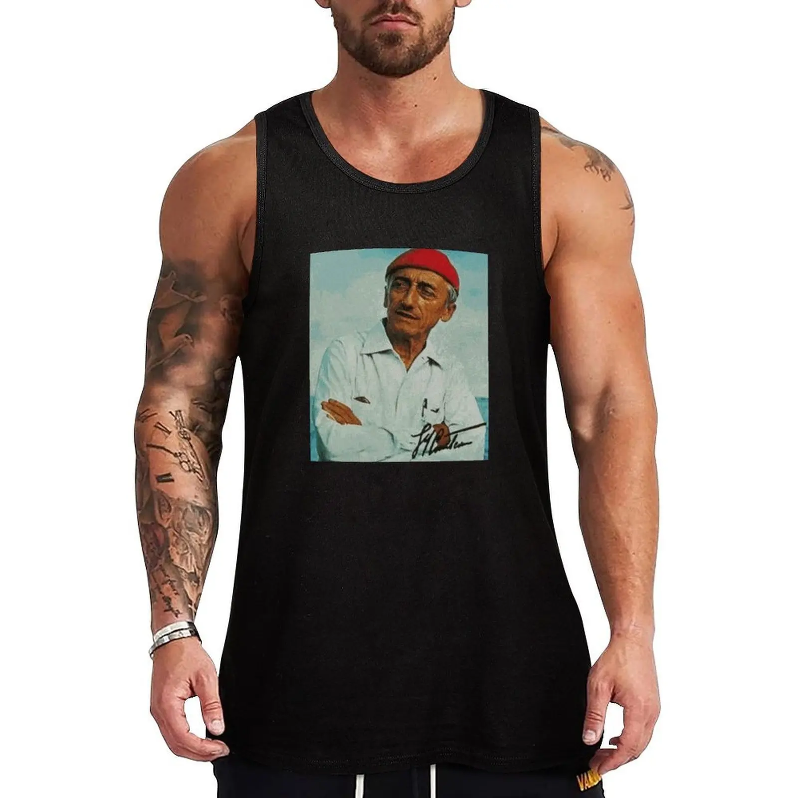 

Jacques Cousteau Tank Top T-shirt male singlets for men quick-drying t-shirt