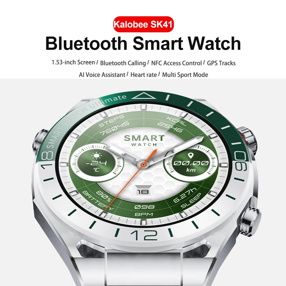 

Kalobee SK41 2025 Смарт-часы для мужчин Bluetooth Компас для вызова Спортивные режимы 1,53-дюймовый AMOLED HD-дисплей Смарт-часы Новые для Huawei Ulitmate