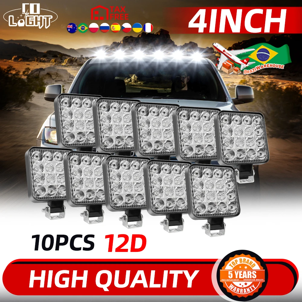 

CO LIGHT New 12V 24V LED Floodlight Car ATV Off-Road Driving Fog Lamp Led Work Light For Truck Car SUV 4WD Boat ATV Barra