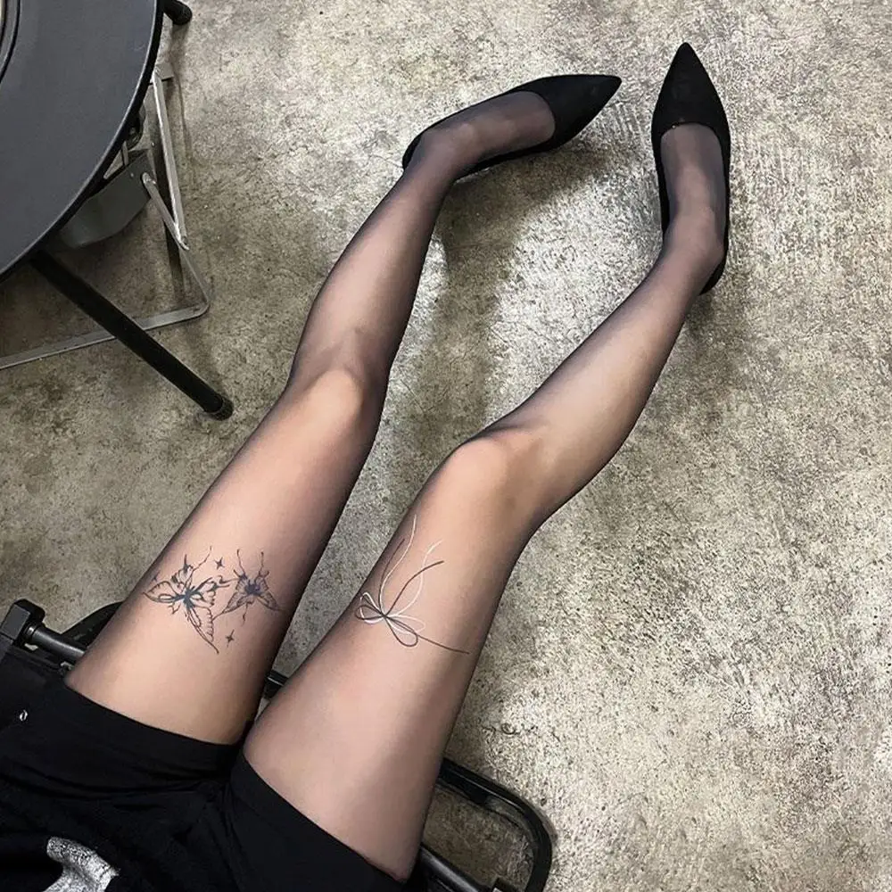 

Nylon Fabric Stockings Tights Korean Style Pantyhose Slim Socks Cute Butterfly Bow Decor Thin Sweet Socks Trendy Stockings