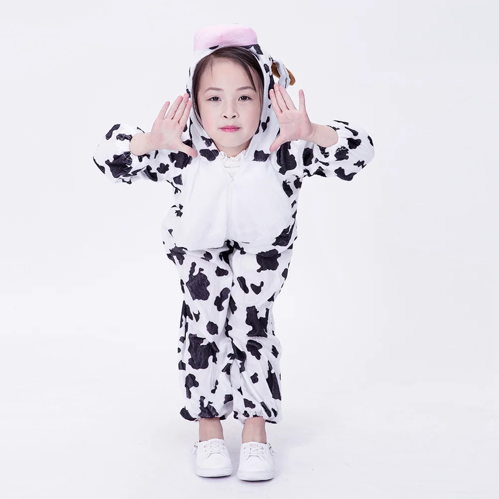 

Cow Costume For Soft Texture Easy Wear Birthday Party Stage Performance Animal Cosplay Outfit Festival Decoration