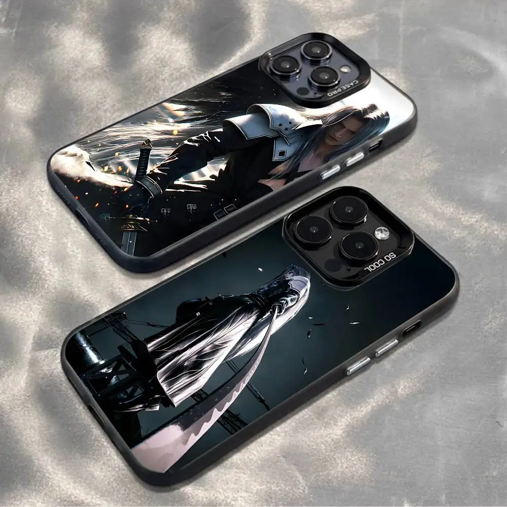 

F-FinalS F-FantasyS S-Sephiroth Phone Case For iPhone17,16,15,14,13,12,11,Mini,Pro,MAX,plus,Black Matte Shockproof Cover