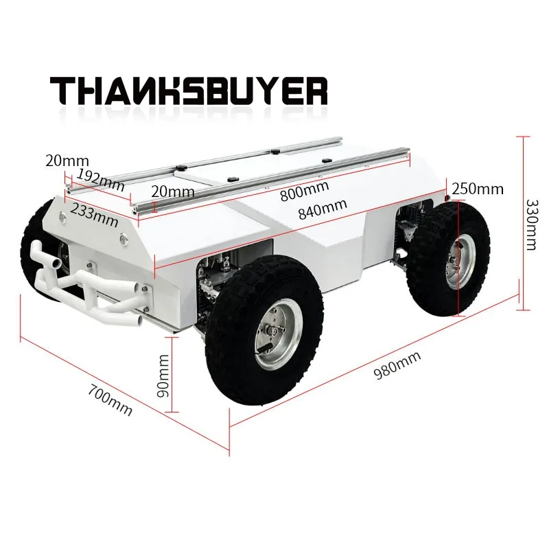 

WR200Y Linear Control Ackermann Steering Robotic Chassis 60kg load for ROS Robot Opensource Development