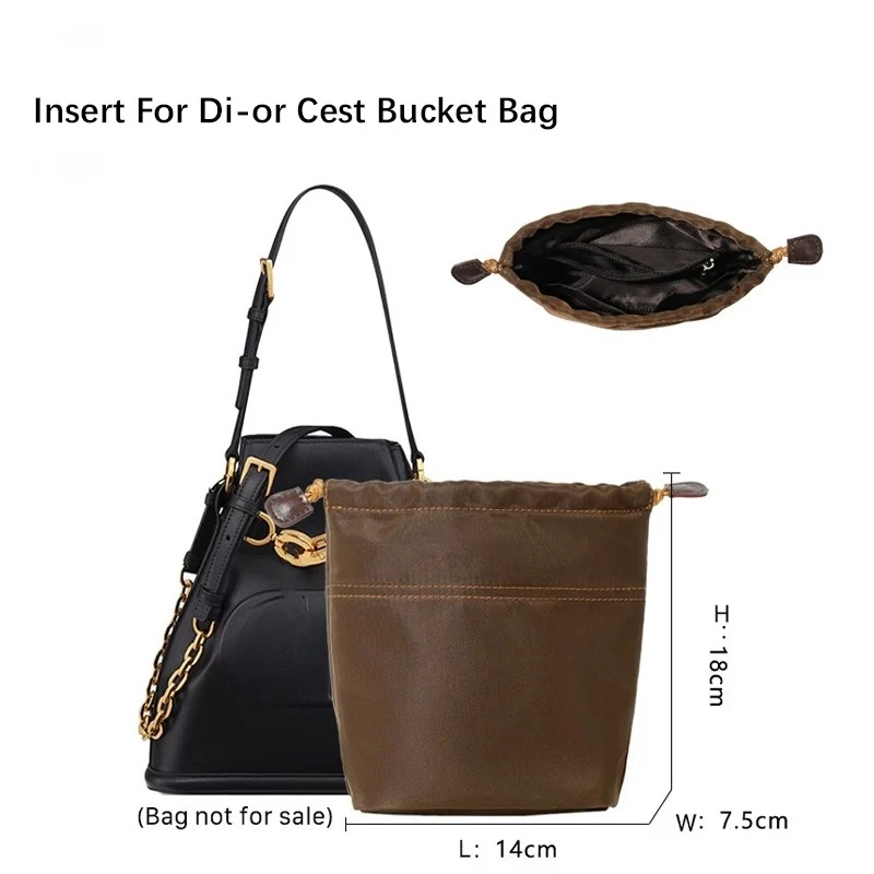 EverToner Polyester Organizer Insert for D Cest Bucket Bag Travel Makeup Liner Tidy Storage Portable with Support & Shaping