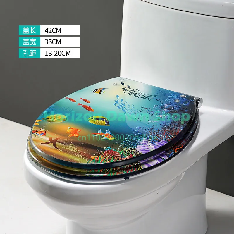Ocean series universal thickened toilet, toilet seat, buffer quick-release silent toilet cover