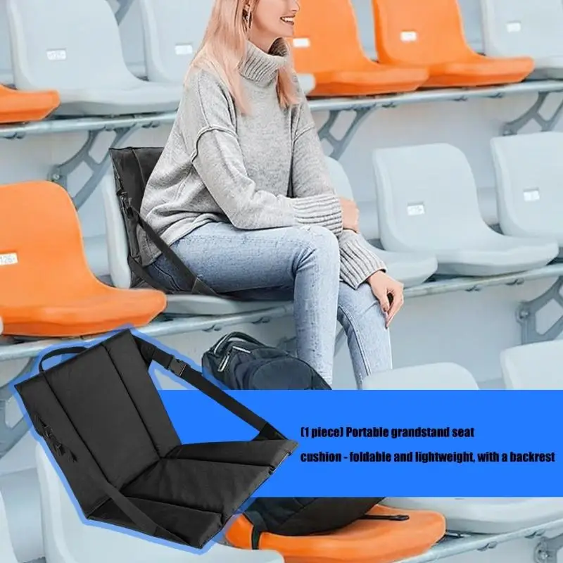 Adjustable Shoulder Strap Stadium Cushion Foldable Designs Waterproofs Materials for Travel Camping Outdoors
