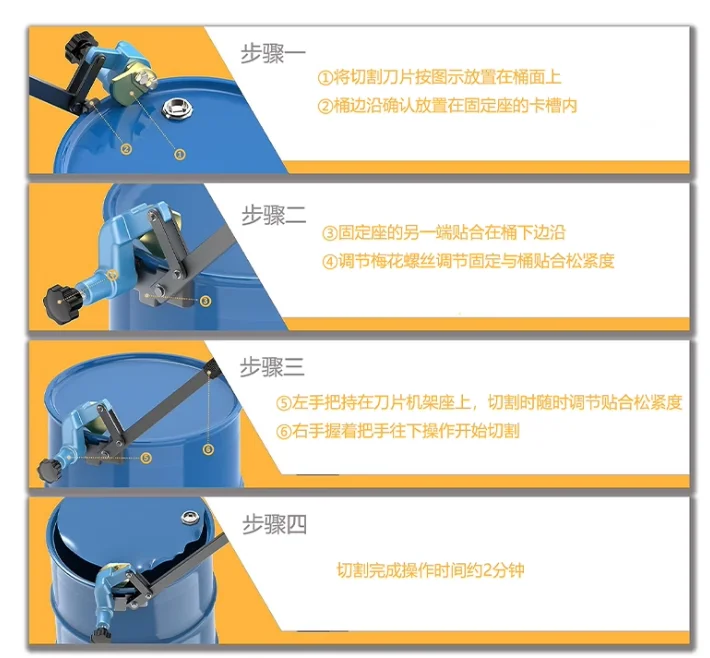 200L Iron Drum Explosion-proof Opener | Oil Drum Lid Cutting Wrench Barrel Surface Cutter Tool