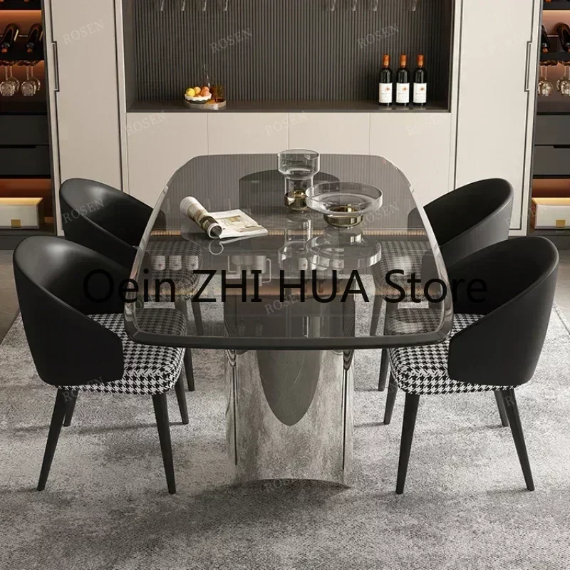 Glass Stone island Tables Kitchen Nordic Luxury Living Room Dining Tables Party Design Tavolo Pranzo Home Furniture SR50DT