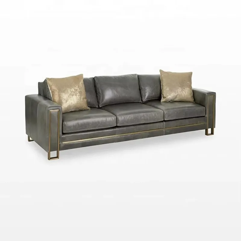 Hot Selling Italian Upholstered Living Room Couch Sofas Modern Genuine Leather Sofa