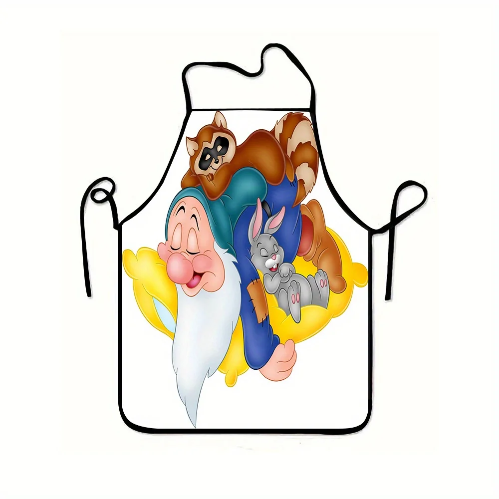 

Цельный фартук Disney Snow White Chef — красочный мультяшный дизайн, идеально подходит для рукоделия, выпечки, рисования, уборки кухни и дома, фартук для шеф-повара, официанта, кафе, барбекю, кухонные принадлежности