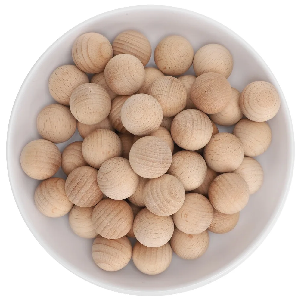 

50PCS Beech Wooden Round Balls Easy to Paint Smooth Surface Unfinished Wood Balls Durable Craft Wooden Balls Home Decor