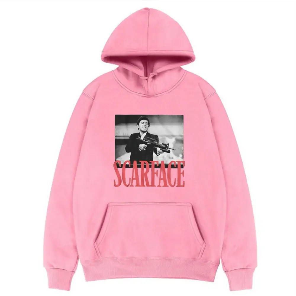 Scarface Moletom com capuz para homens e mulheres, Tony Montana, Big Guns, Little Friend, Pacino Gangster Movie Tops, Hoodie solto de grandes