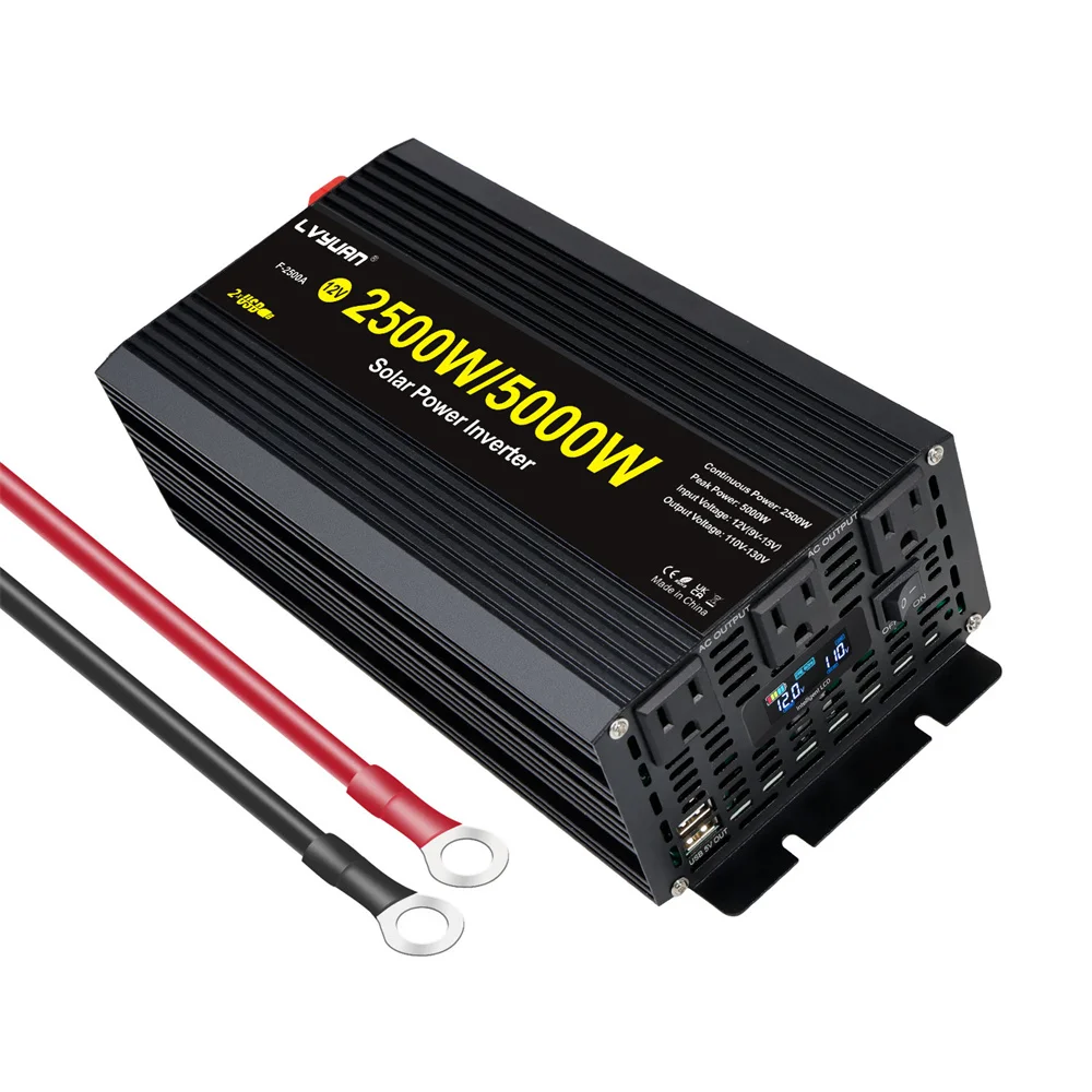 2500W 5000w Off-grid DC to AC Automotive Power Inverter with Display Inverter 12v 110v 5kw