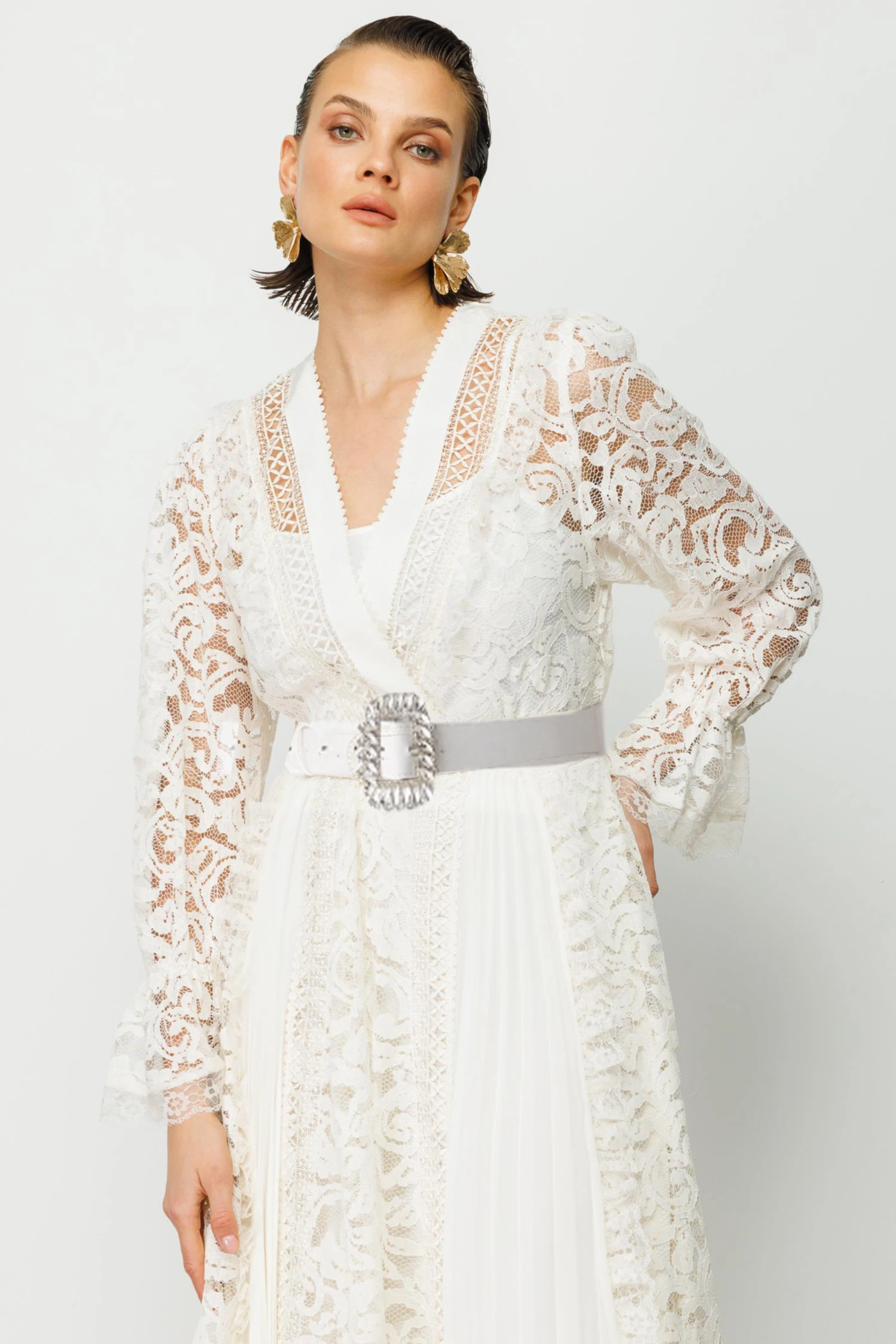 Black Lace Dress Women with Sashes V-neck Long Sleeve Elegant Chic Vestidos Bodycon Streetwear Vintage Long Clothing Lady