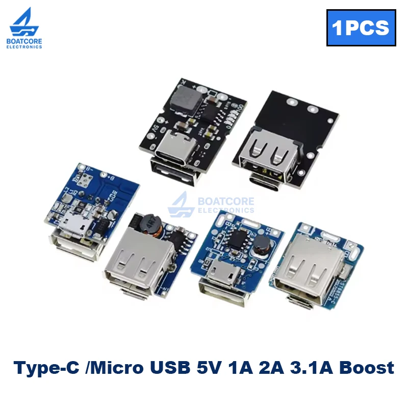1PCS 5V 1A 2A 3.1A Type-C/Micro USB Boost Converter Step-Up Power Module Mobile Power Bank Accessories With Protection