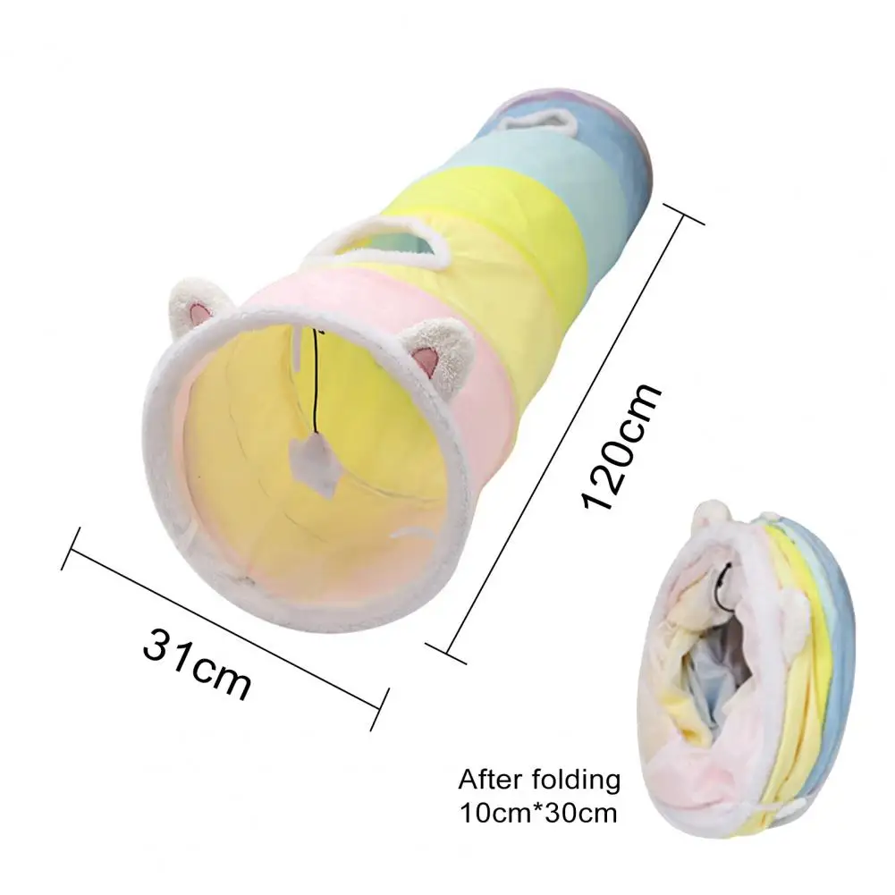 

Foldable Cat Tunnel Cat Tunnel Toy with Rattling Paper Ears Foldable Scratch-resistant Design Space for Endless Fun Portable