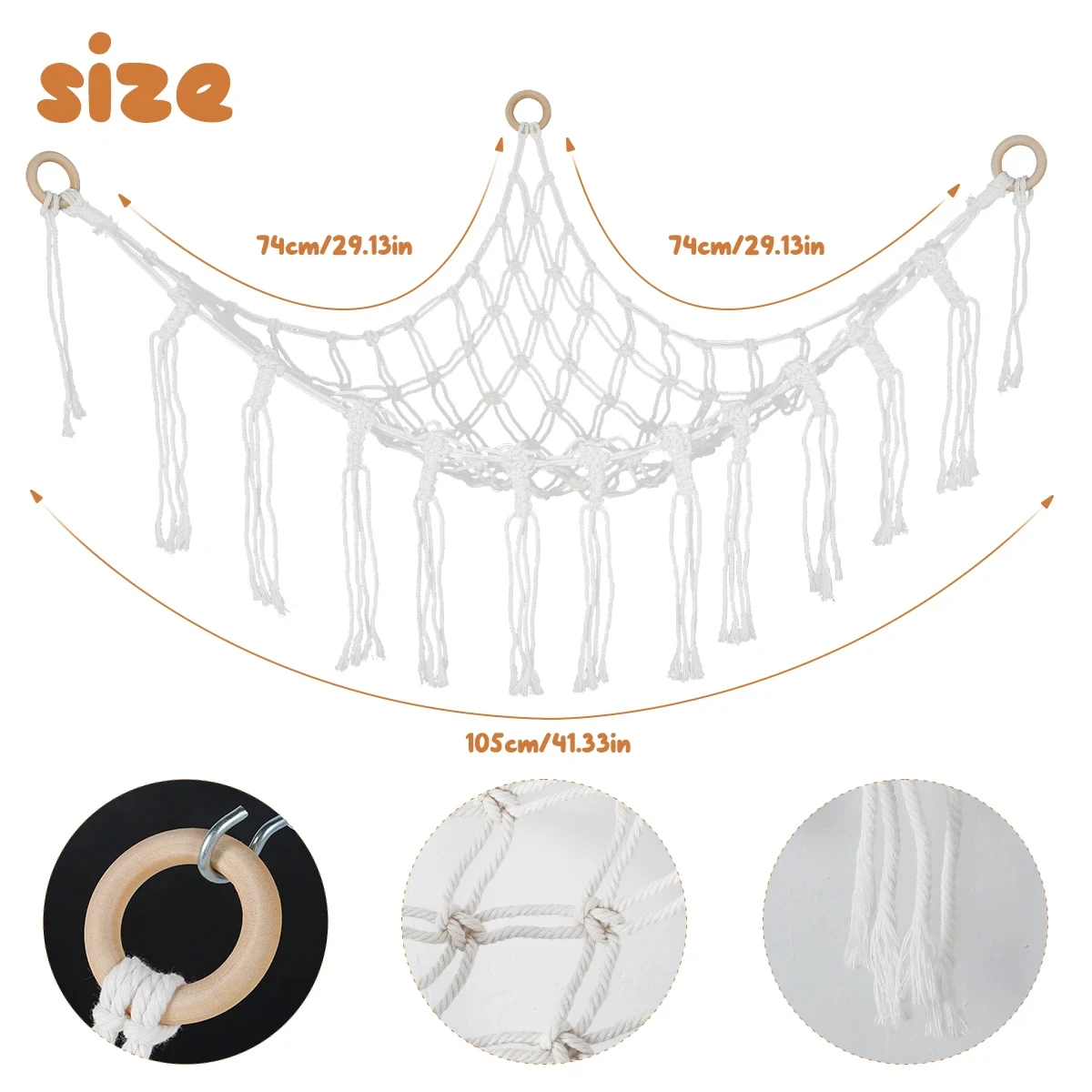 Boho Plüsch Spielzeug Hängematte elastischen Netz halter dreieckige Form hängende Lagerung Quasten Wandnetz Mesh Schlafzimmer Wohnzimmer Dekoration