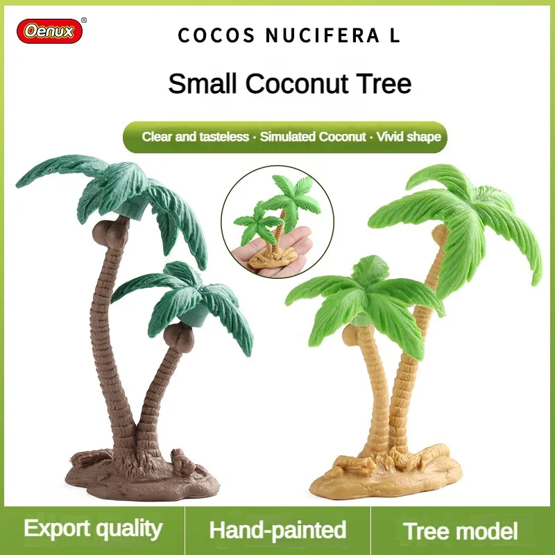 Modelo de árbol de coco realista para Diorama, escenas de escritorio y construcción de Sandplay, perfecto para figuras de animales y dinosaurios