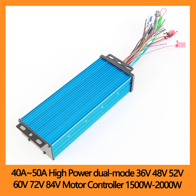 

40A ~ 50A двухрежимный контроллер двигателя высокой мощности 36 В 48 В 52 В 60 В 72 В 84 В 1500 Вт-2000 Вт для электрического электронного велосипеда Бесщеточный регулятор скорости