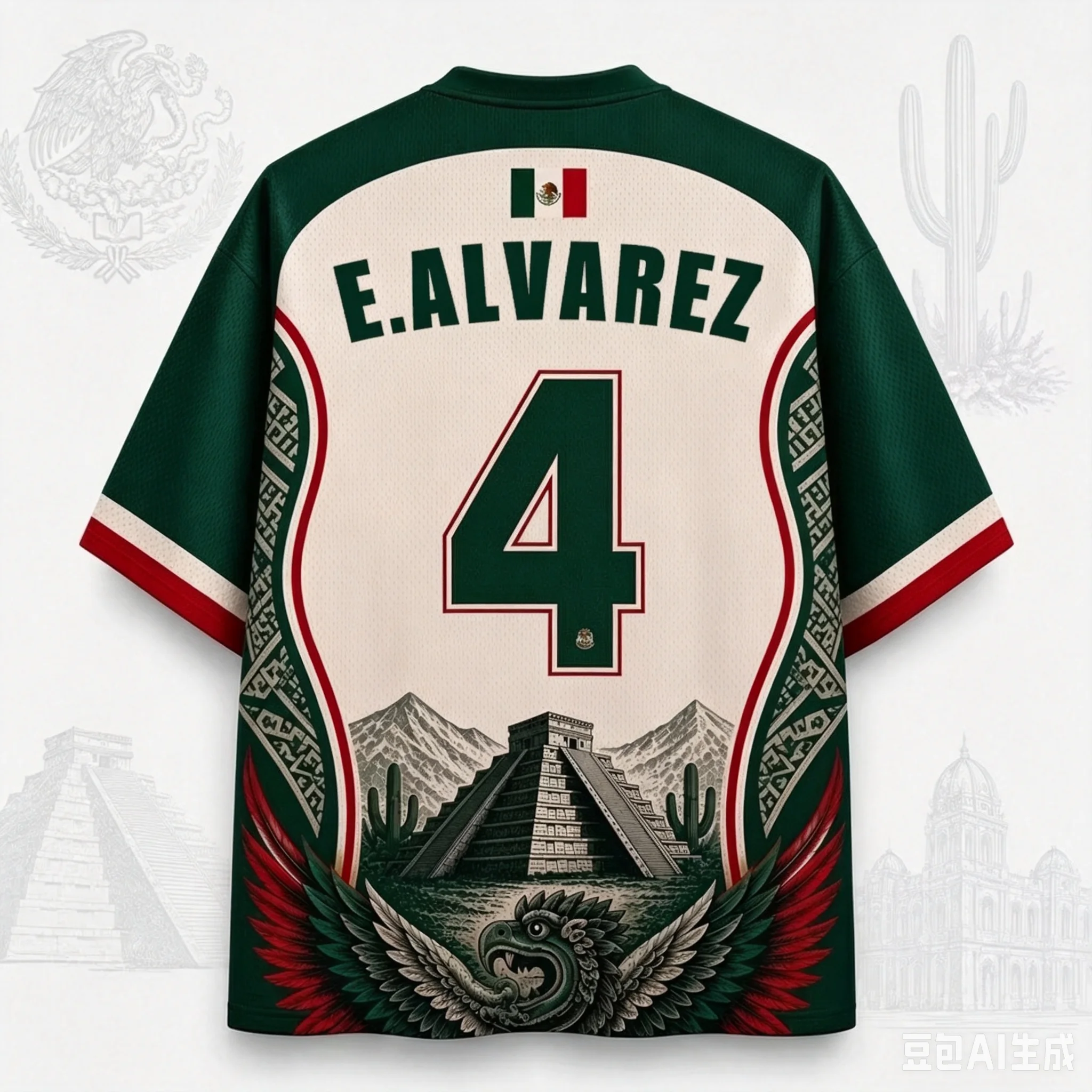 Classic Style 2026 Mexico Fan Support Jersey E.Alvarez #4 Adult Kids Casual Football T-Shirt Breathable Quick-drying Soft Comfy