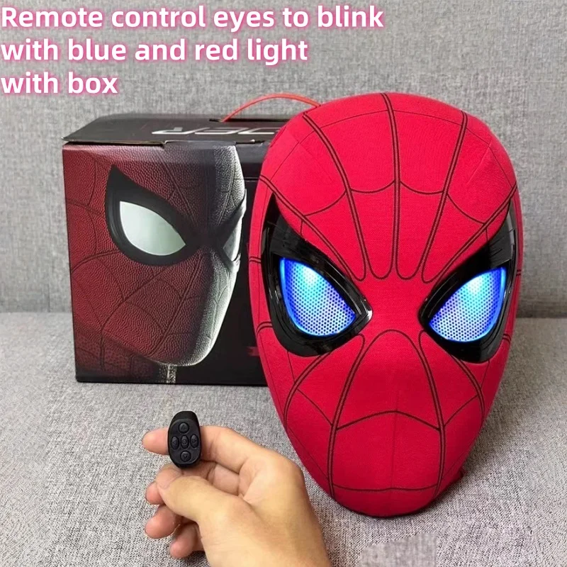 قناع الرجل العنكبوت رائع كهربائي وامض متوهج استثنائي تأثيري القبعات مع عيون متحركة الشكل اللعب هدايا عيد الميلاد #4