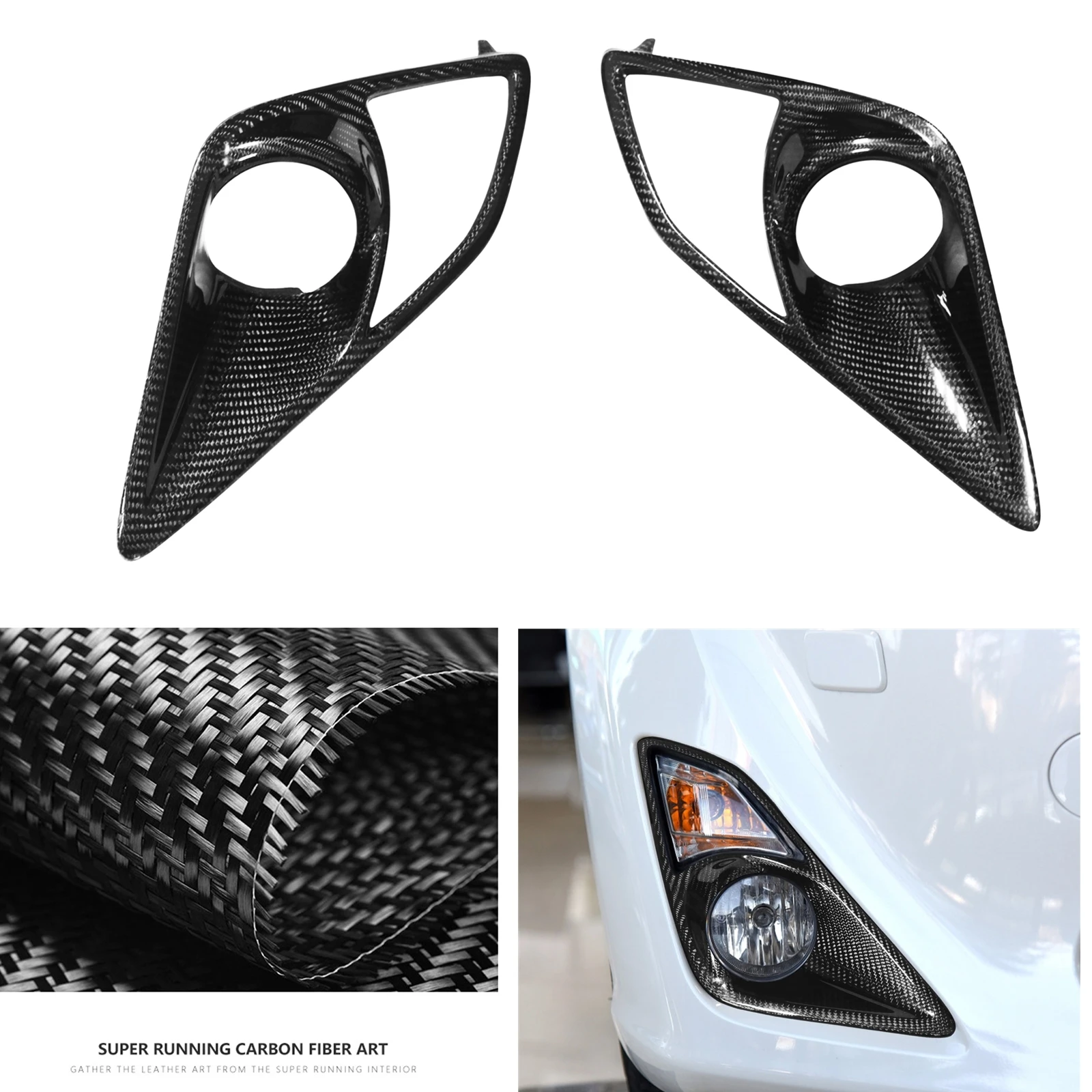 Front Bumper Side Air Vent Trim For Toyota GT86 Scion FR-S BRZ 2012-2016 Carbon Fiber Fog Light Lamp Cover Intake Frame Bezel