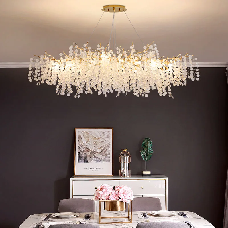 Romantic Style Crystal Chandelier Branch Chandelier Suitable For Living Room/Restaurant/Hotel/Villa Home Crystal Pendant Lamp