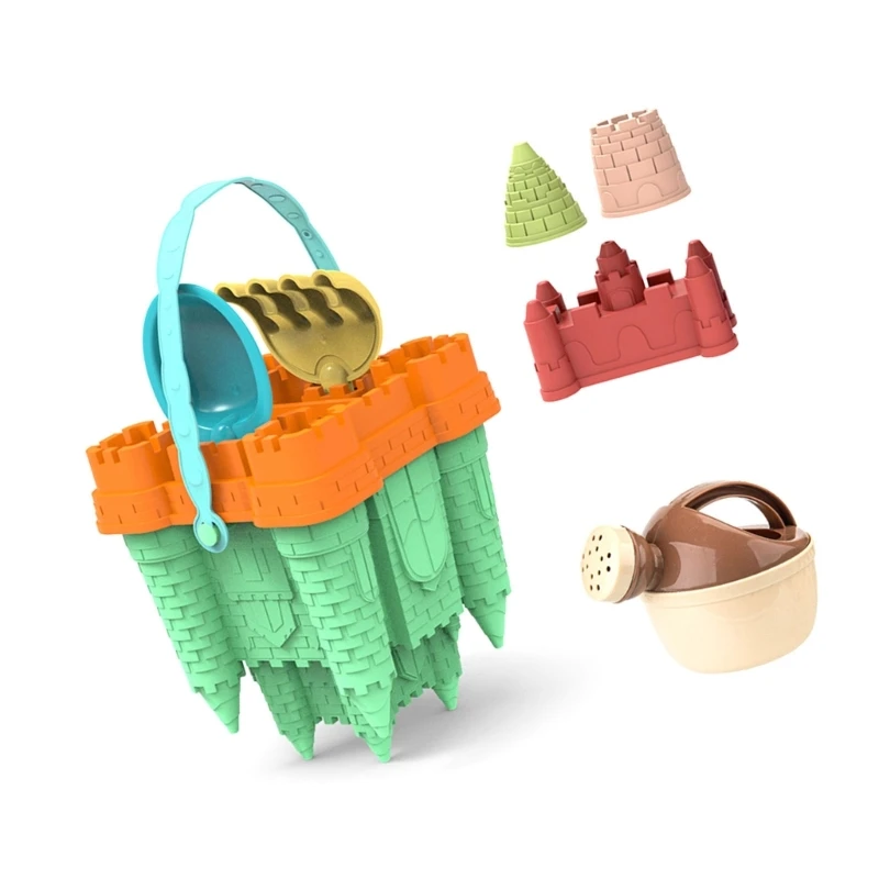 Kinder Sandburg Spielzeug Strand Sand Eimer Spielzeug mit Burg Form Garten Sand Spielset W3JF