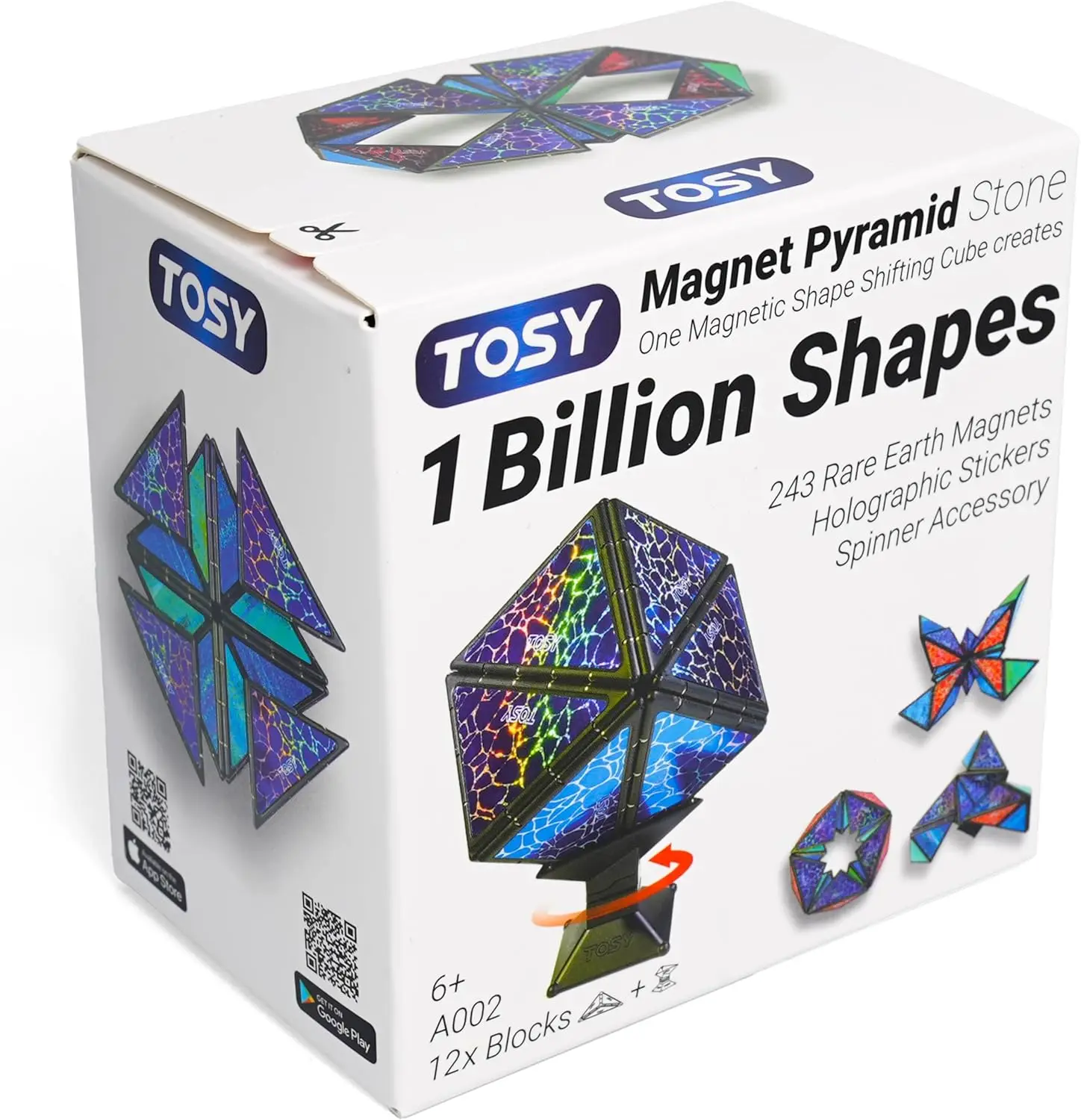 

Magnetic Pyramid Cube - 243 Magnets, Holographic Design, Transforms into Billion Shapes, Fidget Puzzle Sensory STEAM Toy Gift
