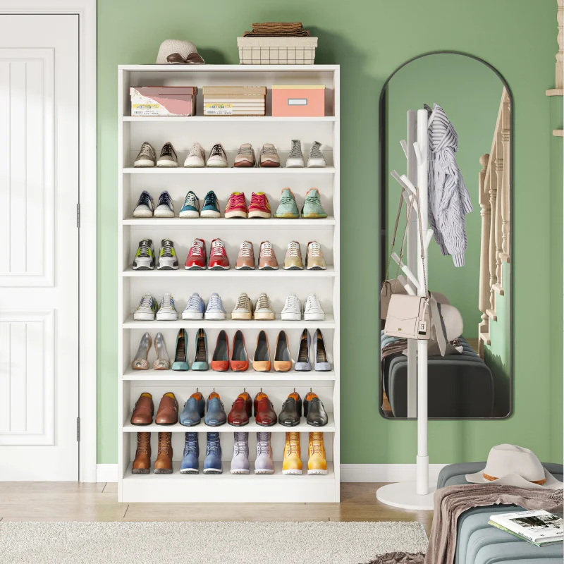 custom.Tribesigns Shoe & Bag Storage Holders Shelf Store Display 8-Layer Corner Shoe Rack Entryway