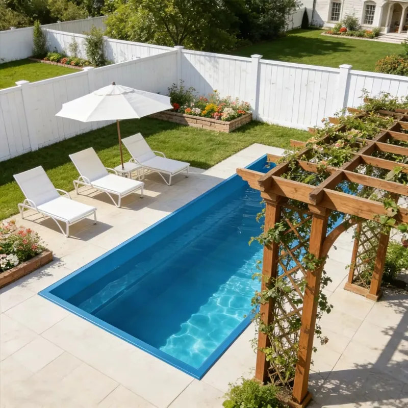 Customized Fiberglass Acrylic Window Pool Swimming Outdoor Above Ground Pool Prefabricated Container Swimming Pool