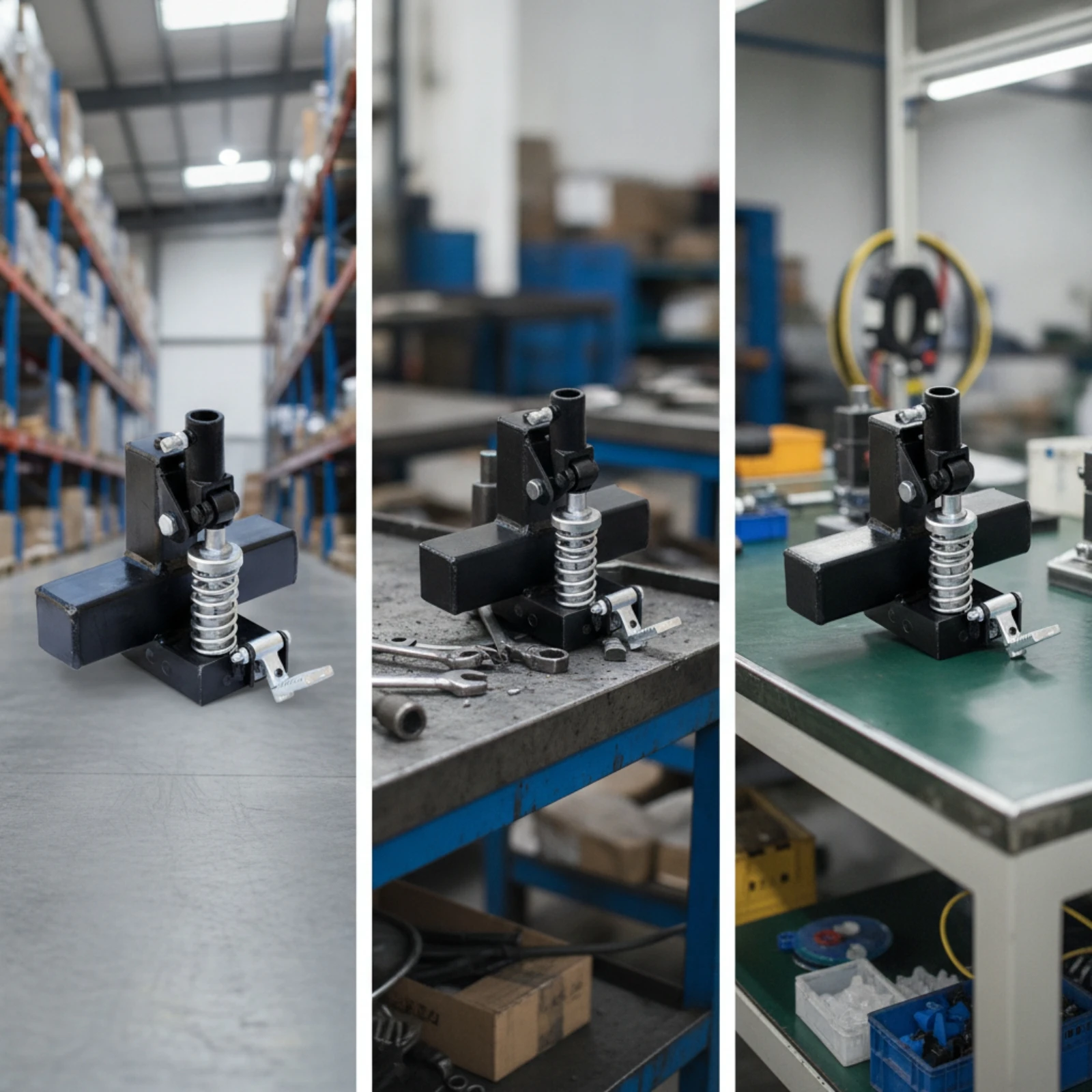 Hydraulic Cylinder Split Pump Manual Lift Pump Assembly with Side Lever Linkage for Material Handling Carts