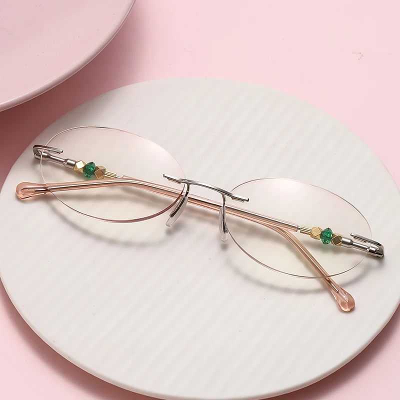 

New Ladies Progressive Multi-Focus Reading Glasses Fashionable Wearable Cut-Edge Frameless Reading Glasses