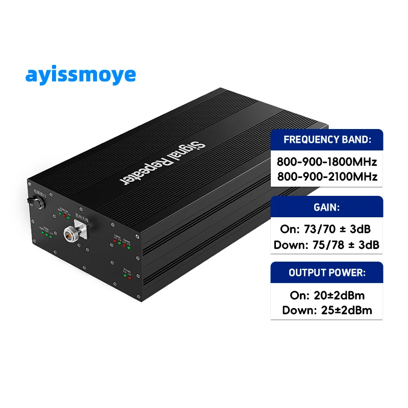 Ayision HLT-CGD27D High-power Engineering Unit Multi-frequency Mini Repeater Signal Booster Low Radiation 800-900-1800-2100MHZ