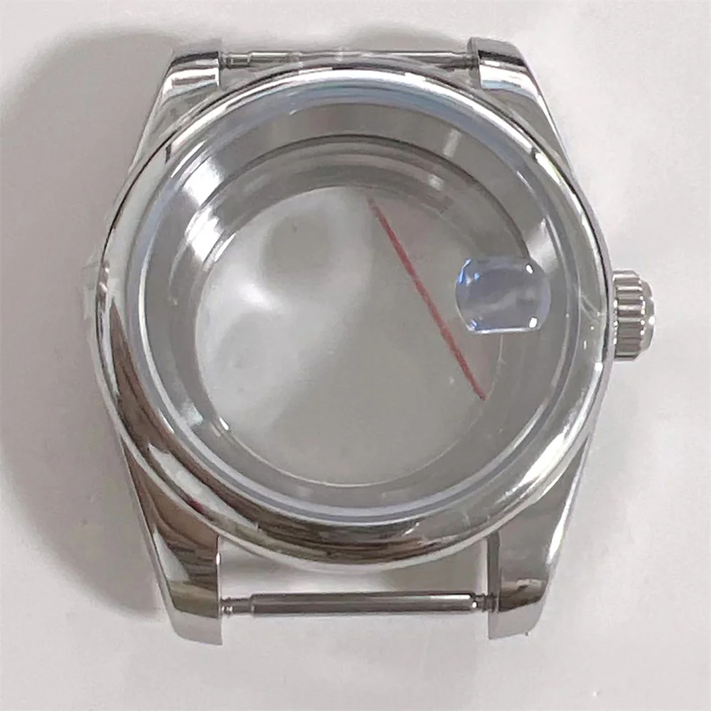 

39mm Transparent Bottom Case with Synthetic Sapphire Glass Magnifier Watch Case for NH35 NH36 Movement Watch Shell Accessories