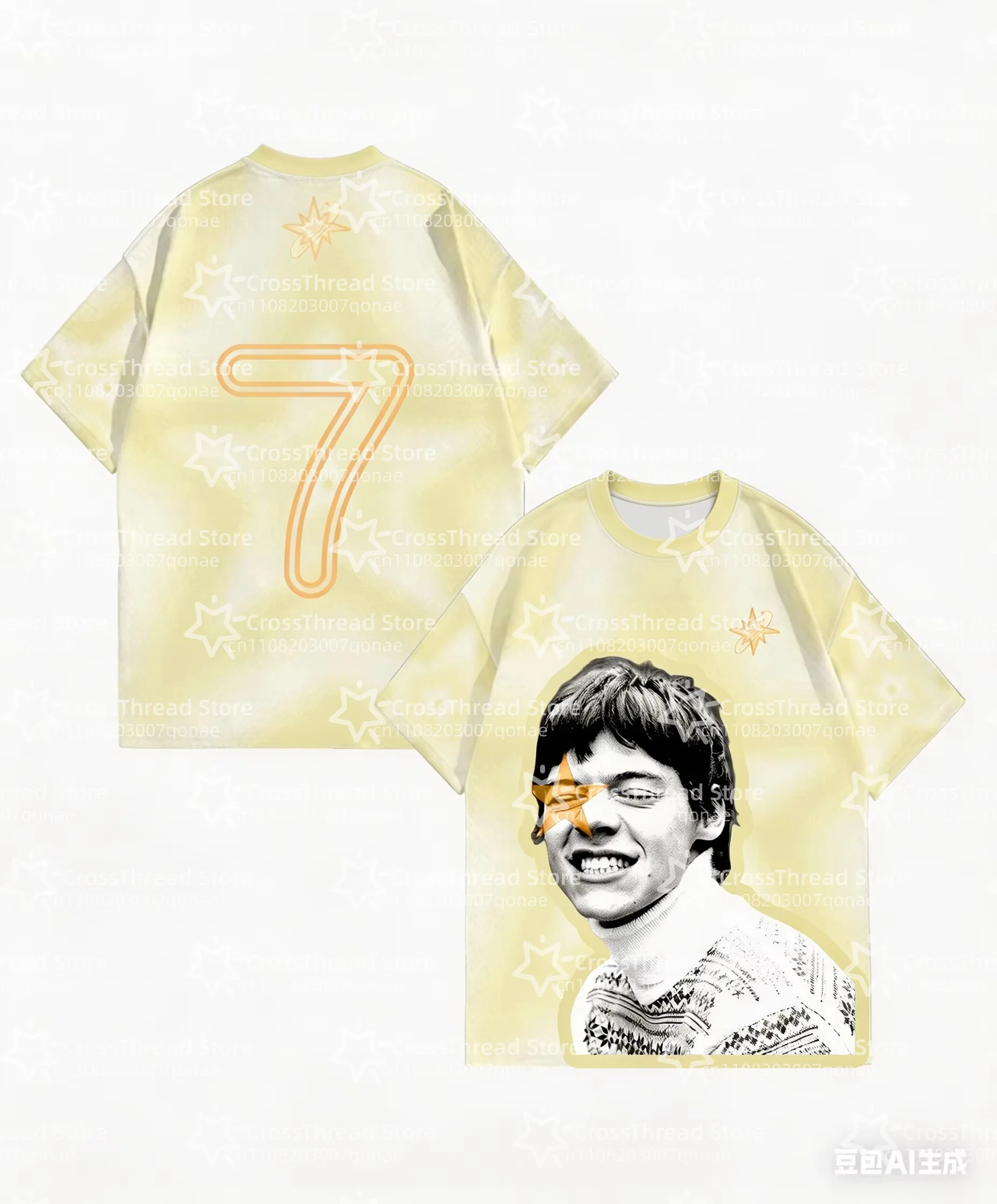 Harry Styles Jersey T-shirt Summer Casual Breathable Men's Women Tee Shirt Fashion 3D Print Short Sleeve Sports Neck Round Top