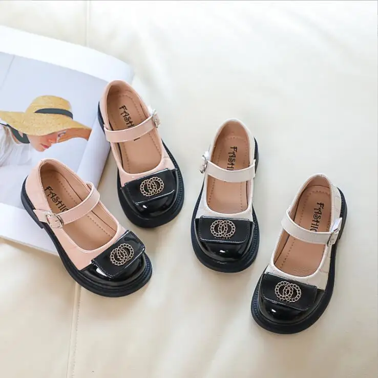 

Girls Leather Shoes For Children Wedding Dress Princess Dance Shoes Kids Black Student Sandals Korean Fashion Performance Shoes