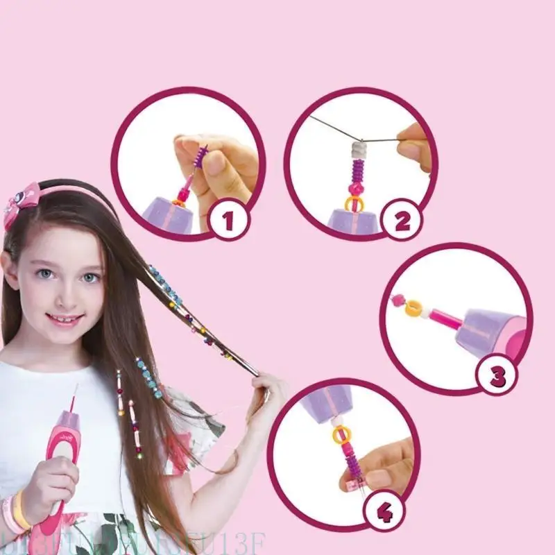 U13f Roleplay Hair Braider Machine pour les enfants Girls Princess Hair Decoration Set super pour le cadeau d'anniversaire fille