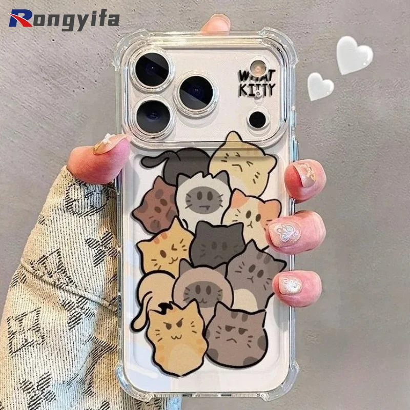 Cat Phone Case For Samsung Galaxy F62 F56 F55 F54 F42 F41 F36 F23 F22 F16 F15 F14 F12 F06 F05 F04 F02S C55 Clear Soft Casing