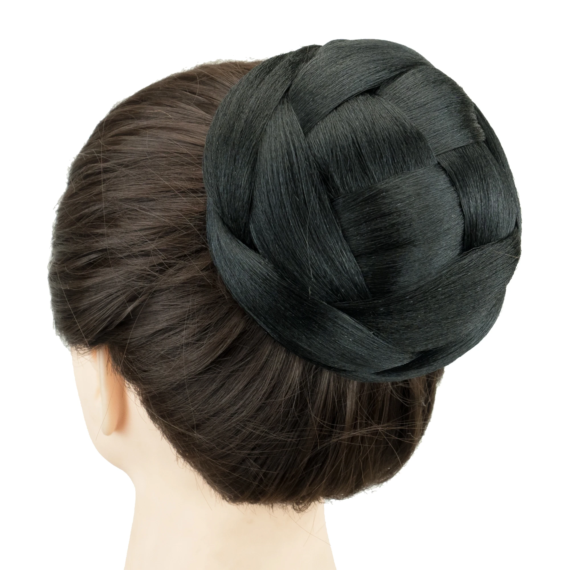 Soowee Synthetic Hair Braided Chignon Knitted Gray Hair Bun Donut Roller Hairpieces Hairpiece Accessories for Women