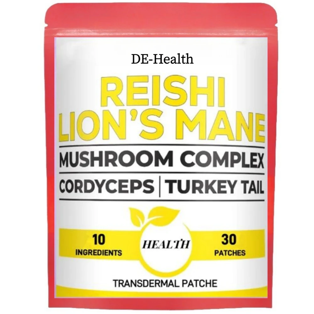 30 Patches 10 in1 Mushroom Complex Transdermal Patche with Reishi Mushroom Lions Mane for Brain Memory Focus Immune Support