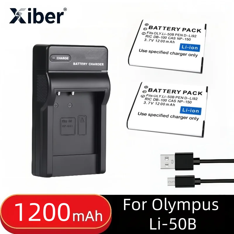 

Li-50B D-Li92 NP150 DB100 Battery charger for Olympus Pentax Casio RICOH u6020 XZ10 800UZ VR370 VH520VG190 TG860 SZ31 SH25SH21