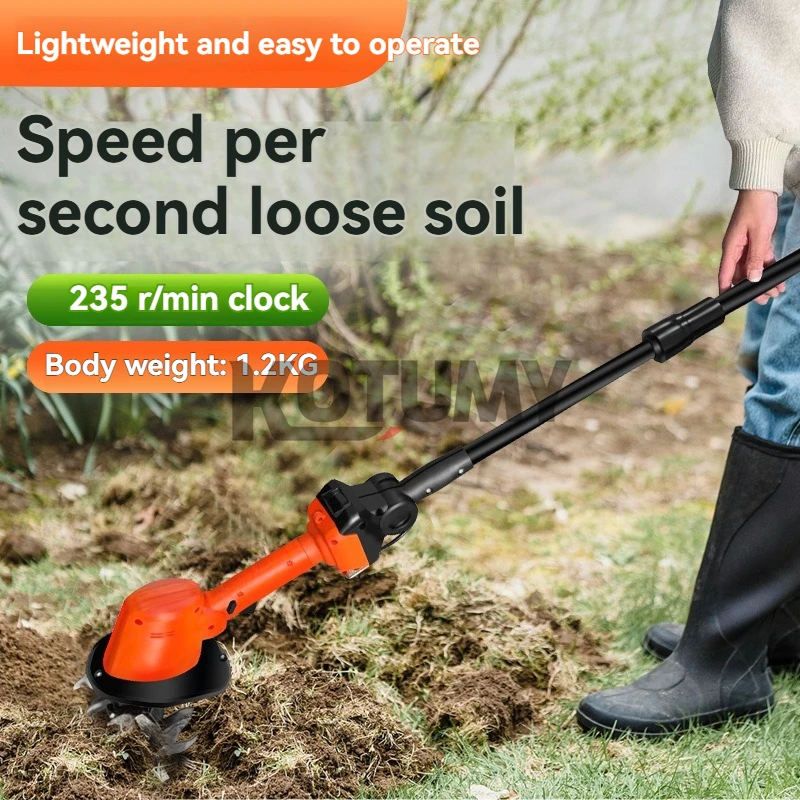 Cordless Electric Tiller Cultivator Electric Hoe Garden Weeding Farming Tools Handheld Cultivator Agricultural Tools
