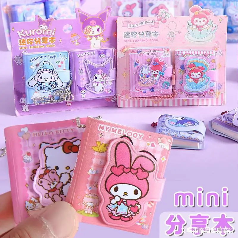 50 Sheets Full Color Mini Kawaii Sanrio My Melody Kuromi Cinnamoroll Anime Figure Pocket Book Notebook Laptop Portable Notebook