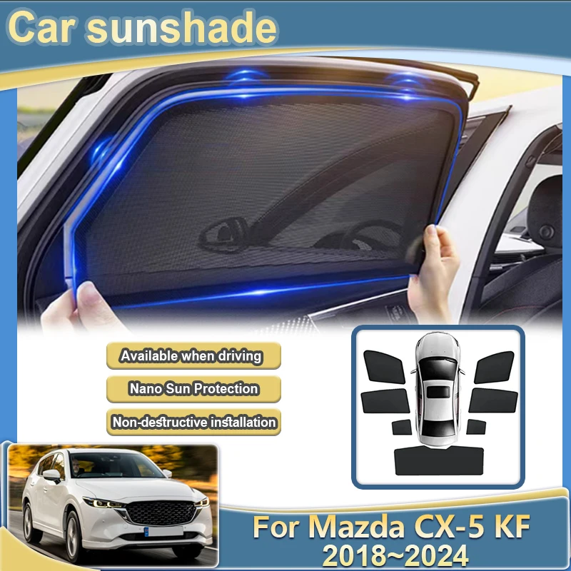 

Для Mazda CX-5 KF MK2 2018 ~ 2024 2020 2021 2022 Авто оконный солнцезащитный козырек Сетчатый солнцезащитный козырек Занавеска на лобовое стекло Автомобильные аксессуары