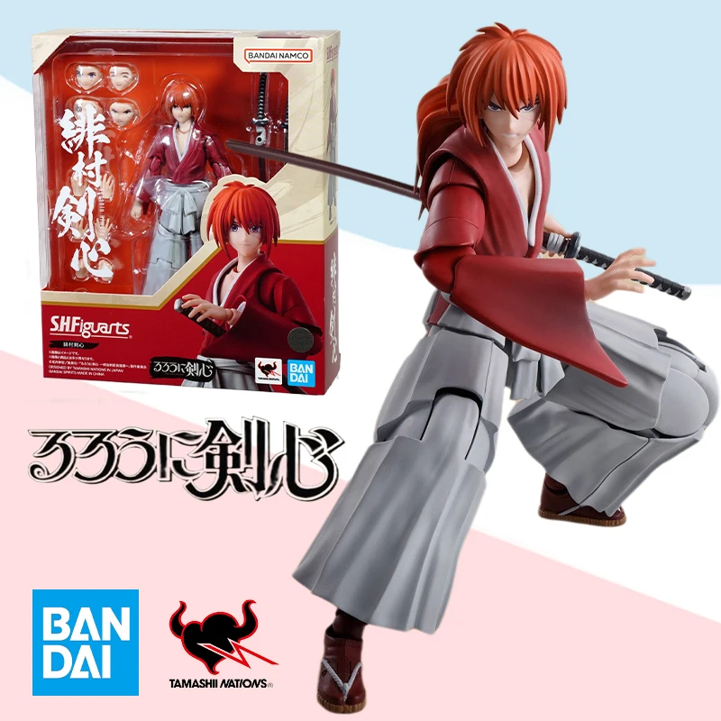 

Bandai оригинальная коробка S.H. Фигуртс SHF Rurouni Kenshin Himura полный действия Аниме ПВХ модель комплект готовая игрушка подарок для детей